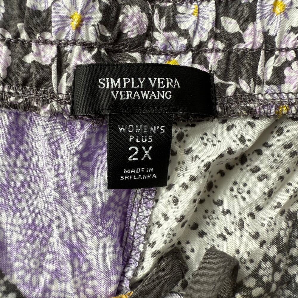 Simply Vera Gray Top & Patchwork Palazzo Pants Plus Size Pijamas size 2X - Picture 11 of 16